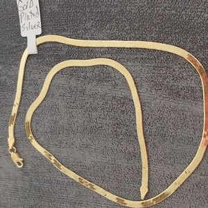 Sterling Silver Gold Plated Herringbone Chain